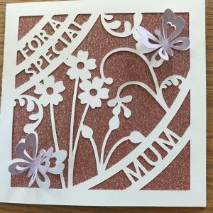 A special card for a special person. Handmade card with "for a special mum"
